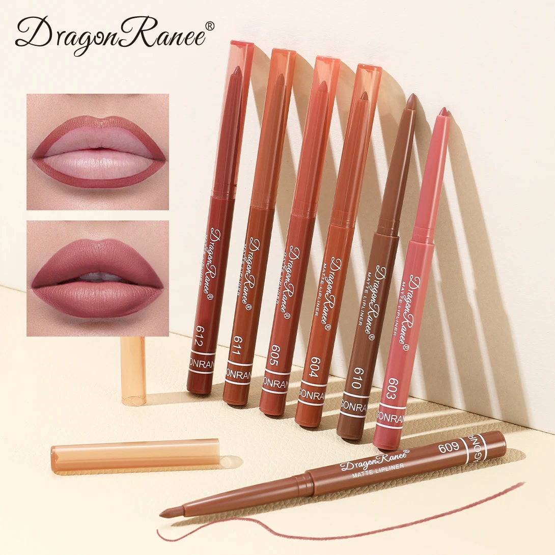 Lipliner umrischt die Lippenform, anfängerfreundlicher, natürlicher und zarter Lippenstift, wasserfester, mattierter Nude-Lipliner