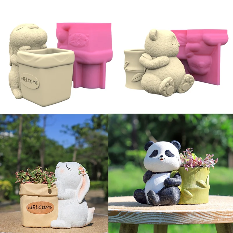 Mud Tanker Pen Holder Silicone Molds Table Ornament Mould Plasters Making Tool Succulent Planter Mold Easy to Clean