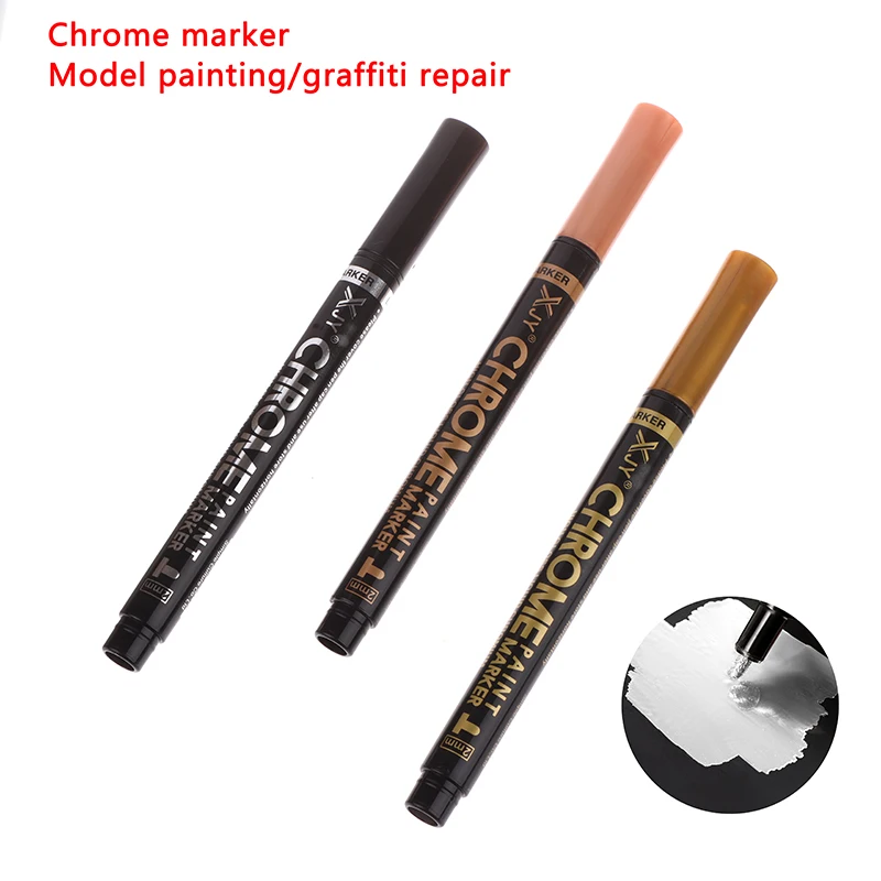 Chroom Goud Zilver Marker Auto Styling Kunst Handwerk Spiegel Marker Pen 1-2Mm Diy Reflecterende Verf Pennen Spiegelstiften