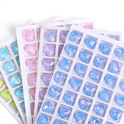 45pcs Heart Piontback Rhinestones Opal Mocha Stones Diamond Decoration Glass Crystal Glitter Gem Beeds for Wedding Accessories