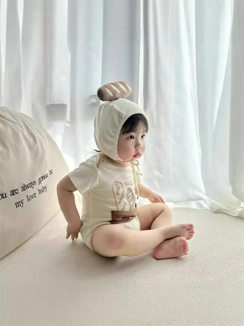 Korean Newborn Baby Clothes Girl Boys Bodysuit Onesie Funny Romper Clothing  Bread StickFashion Toddler Girls Suit Baby Jumpsuit