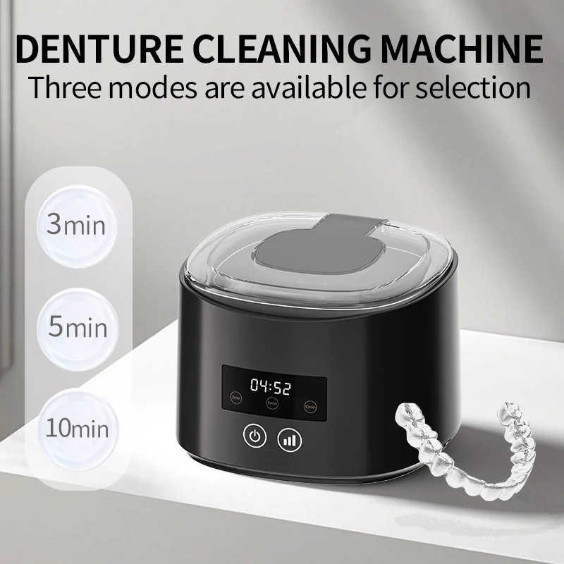 50KHZ Ultrasonic Braces Cleaning Machine USB Rechargeable Multi-Function Invisible Retainer Denture Machine for Jewelry High Fre