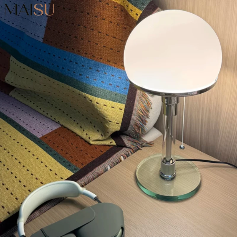 Denmark Bauhaus White Table Lamp Danish Designer Nordic 3/4 Glass Ball Desk Light Living Bedroom Bedside Lights Eye Protection