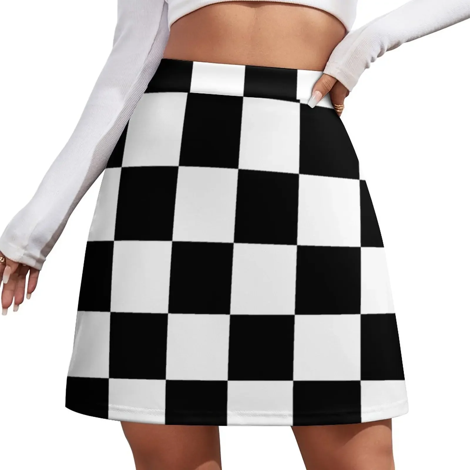 

Checkered Flag Racing Chess Chessboard Checkers Checkerboard Mini Skirt summer skirts women's clothing trend 2024