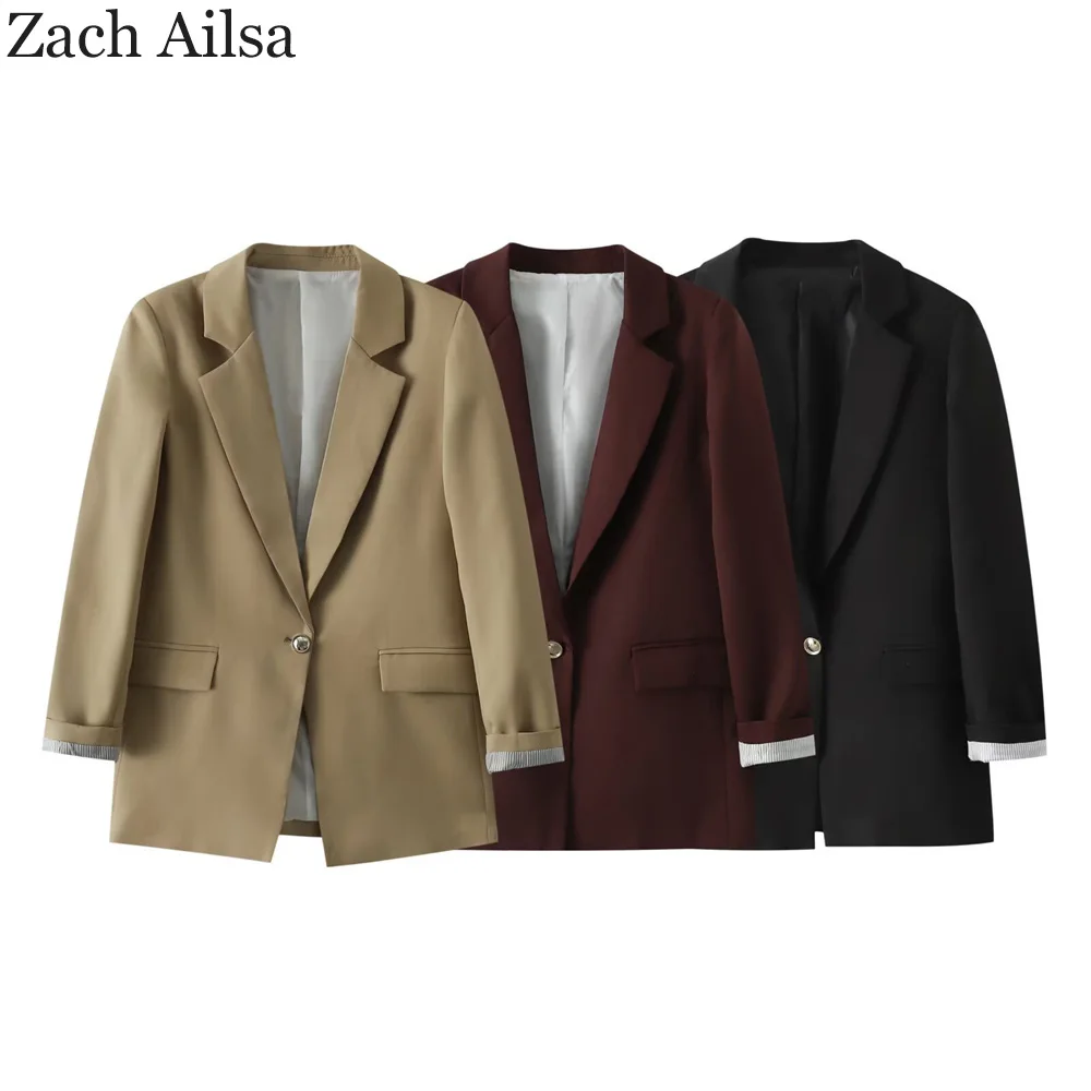 

New women's clothing European and American style fashionable simple and versatile loose suit jacket