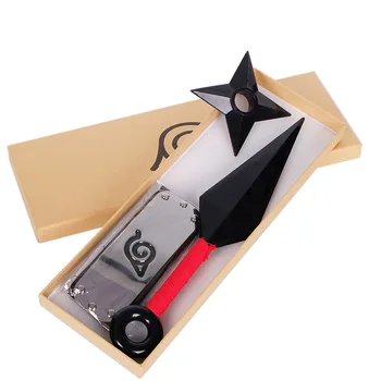 Anime Uzumaki Ninja Kunai lanzar dardos Uchiha Itachi Sasuke Cos diadema de plástico Shuriken Props figura