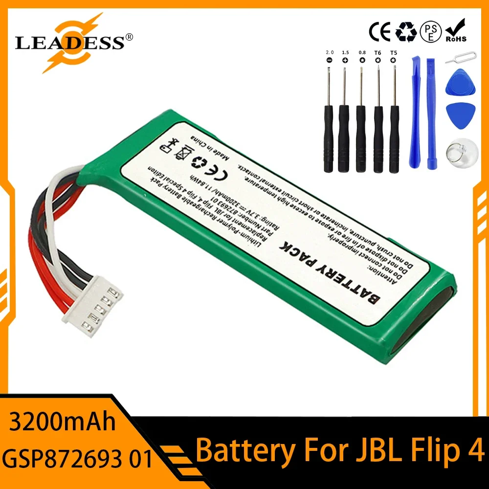 3.7v Battery for JBL Flip 4 Flip4 3200mAh Rechargeable Battery GSP872693 01 for JBL Speaker Flip 4 Flip4 Special Edition Battery