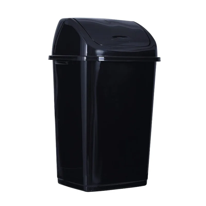 

Kitchen Trash Can 13 Gallon with Swing Lid,Plastic Tall Garbage Can Outdoor and Indoor,Large 52 Qt Recycle Bin and Waste Basket