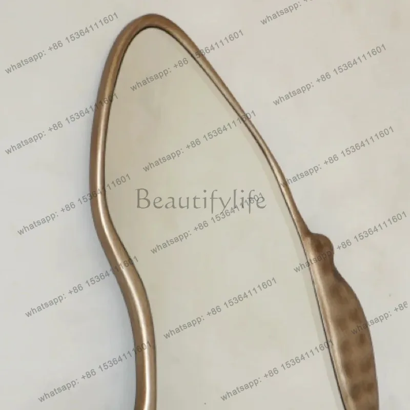 French special-shaped frame floor mirror light luxury high-end full-body mirror home