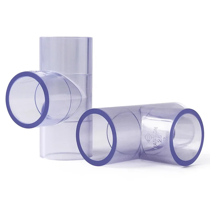 Pvc Transparent 90 Degree Angle Elbow Tee Direct Feed Water Pipe Loose Fittings Fish Tank Water Pipe Connector