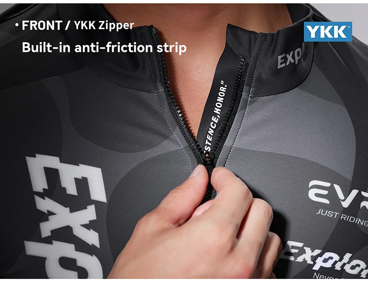 EVR Pro Herren Winter Fleece Fahrradtrikot Thermisch Winddicht Langarm Fahrradjacke Warme Rennrad MTB Fahrradbekleidung – Detail 12