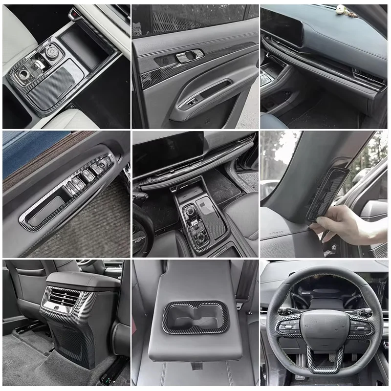 Car Interior Accessories For Ford Territory 2022-2025 Car Gear Shift Panel Cover Window Lift Switch Trim Rear Air Outlet Decor
