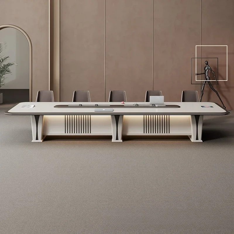 Paint Conference Long Table Light Luxury Premium Grade A Office Building Listed Company Conference Room