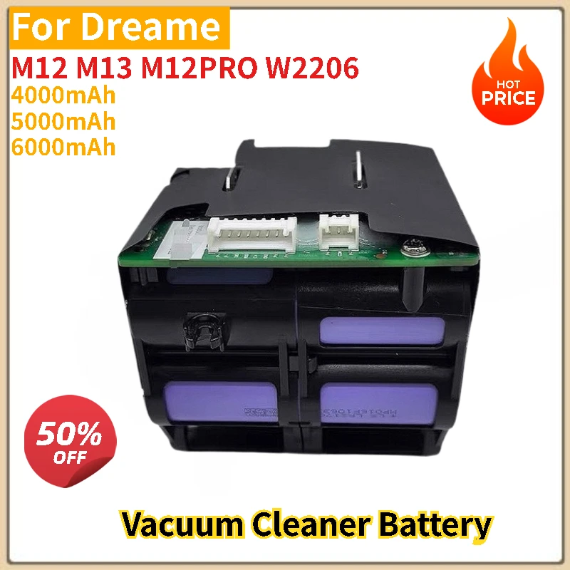 

21.6V 6000mAh Replacement Battery for Dreame M12/M13/M12PRO/W2206 Vacuum Cleaner Battery High Quality