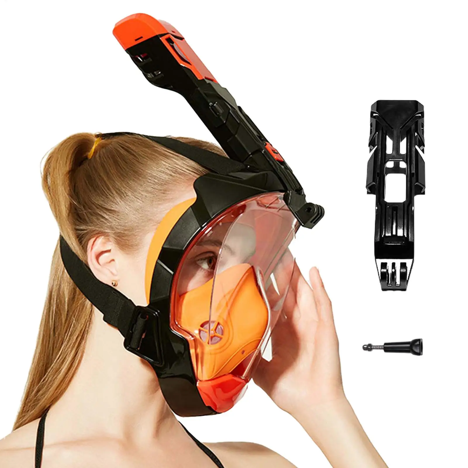 Face Snorkeling Cover Anti-Leak Panoramic Snorkeling Cover Automatic Drainage Breathing Gear For Travelers Hobbyists Swimmers