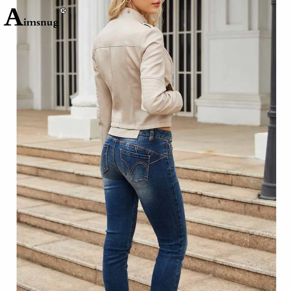 2025 Spring Autumn Faux Pu Leather Jackets Plus Size Women Fashion Top Outerwear MotorCycle Coats Apricot Black Short Jacket New