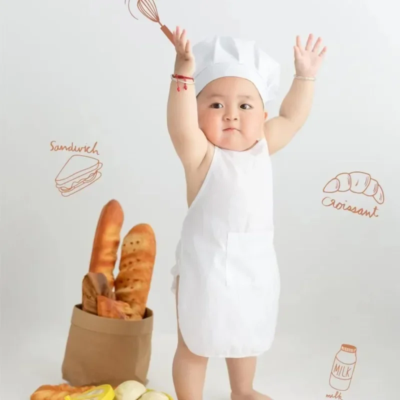 Chef Baby Chef Clothing Newborn Photography Props Baby Chef Apron Children\'s Clothing