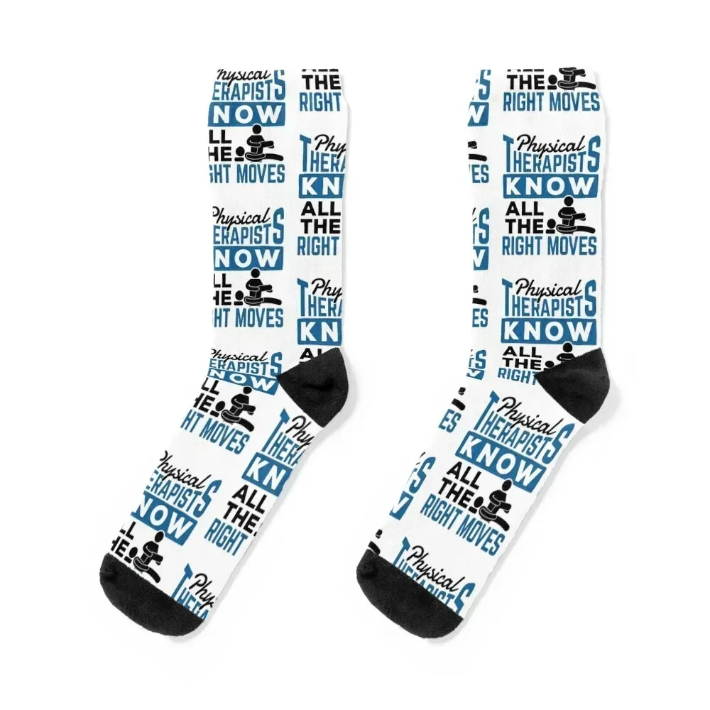 

Physical Therapists Know All the Right Moves Socks funny sock kawaii ankle crazy Socks Men Women's