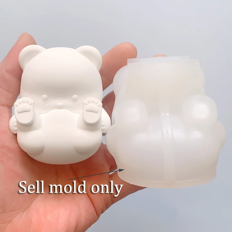 3D Panda candela sapone che fa stampi in Silicone fatti a mano Aroma gesso ornamento gesso stampo cemento bambù torta fondente stampi