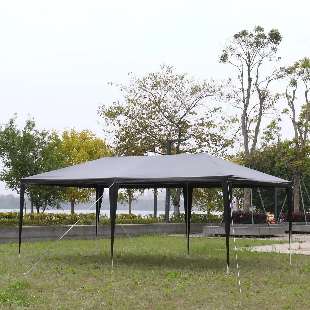 Imagem -06 - Gazebo Preto Exterior para o Partido Barraca do Casamento Dossel Pavilhão do Pátio 10 ft x 20 ft