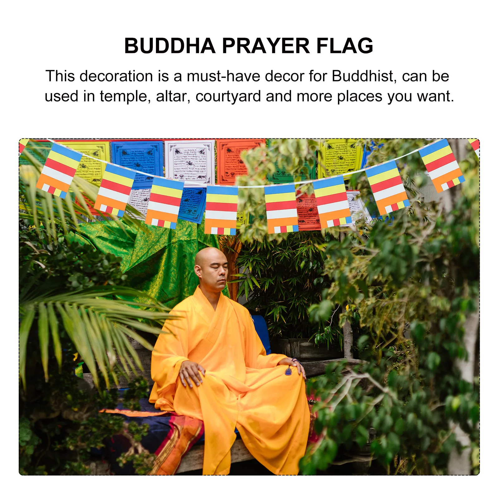 

Buddha Prayer Flag Five Color Buddhist Banner Hanging Banner Temple Prayer Flags Outdoor Spiritual Decor Buddhist Flag