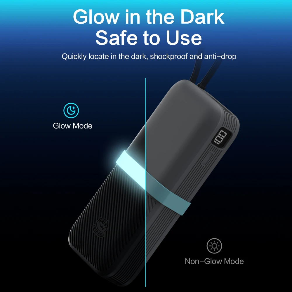 SIKAI Silicone Case For CUKTECH CP25 20000mAh Power Bank 55W Two-Way Fast Charge Self Portable Powerbank Includes Cable strap