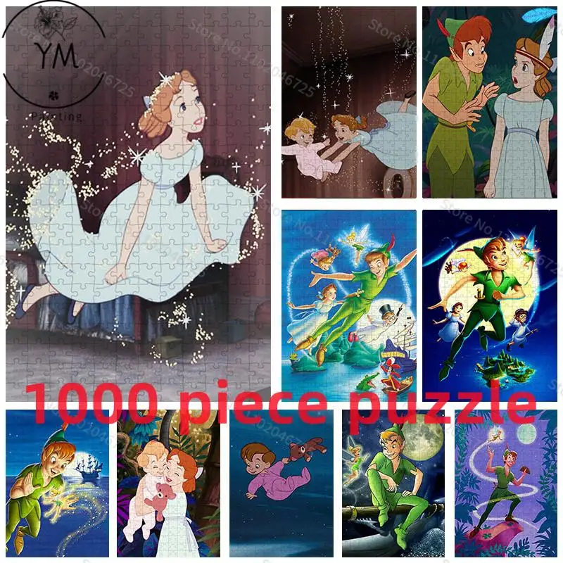 Disney Peter Pan Jigsaw Puzzles Educational Toys Kids Adult Collection Hobby Cartoon Jigsaw HD Printing Toys Birthday Gifts