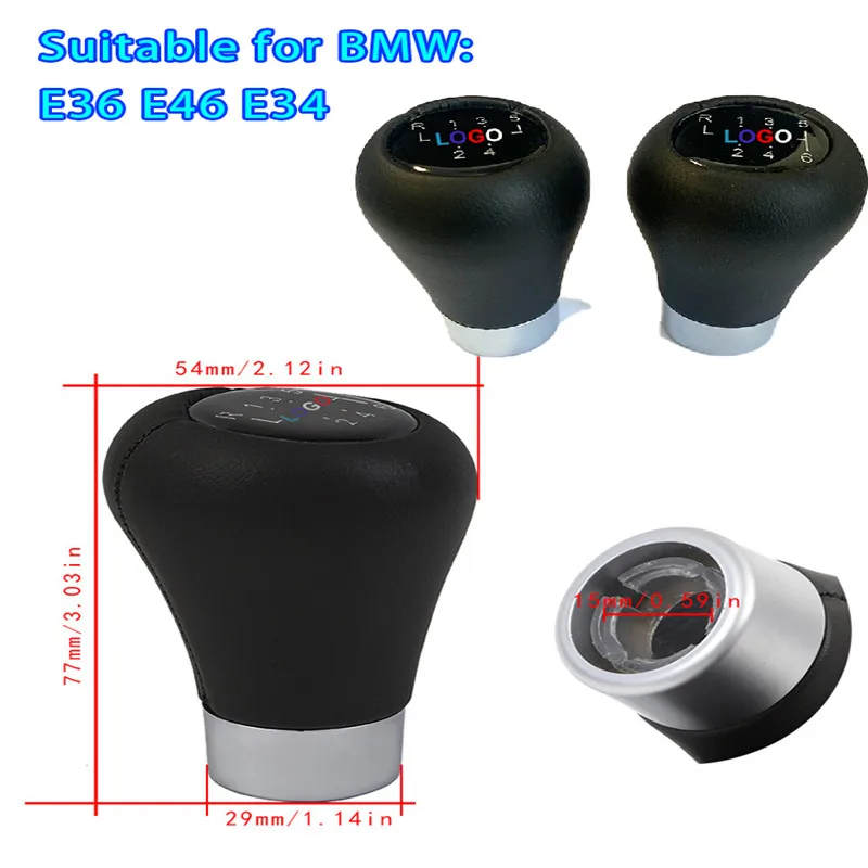 

Car Gear Shift Knob For BMW 6-speed 5-speed Only For E34 E36 E46 Automobile Gear Lever Head Shifter Auto Parts