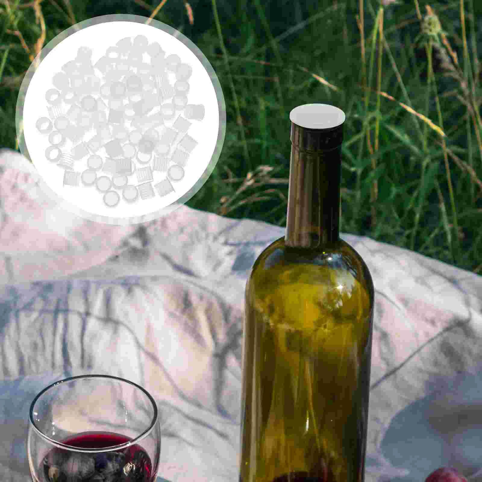 

100 Pcs Plastic Plug Bottle Lid with Holes Heart Tattoo Ink Caps Air Conditioner Drain Flower Pot Stopper