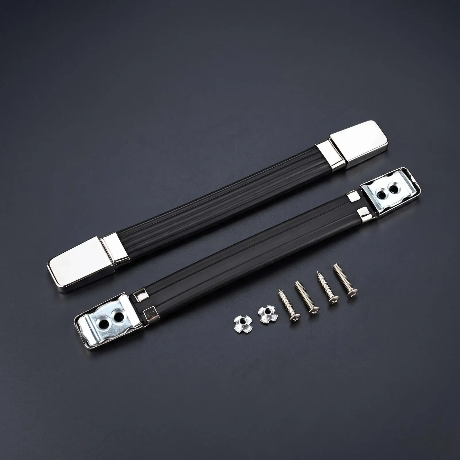 Chrome Plated Cabinet Handle for Speaker Enclosure Heavy Duty Metal PU Grip with Screws for Portable Sound System Transport