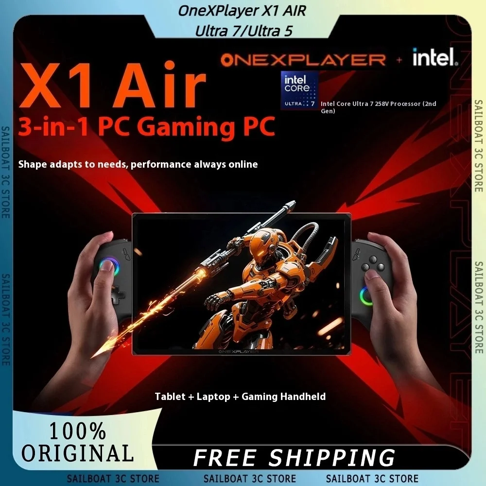 OneXPlayer X1 AIR Ultra 7/Ultra 5 Портативный игровой плеер 10,95 дюйма USB4.0 Беспроводная портативная игровая консоль 3-в-1 Планшет Ноутбук RGB