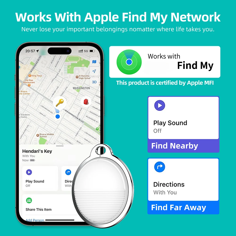 2024 Mini Tracking Device For ios Find My Key Smart Tag Finder Pet GPS Lost Tracker Smart Bluetooth Tracker （For IOS System）