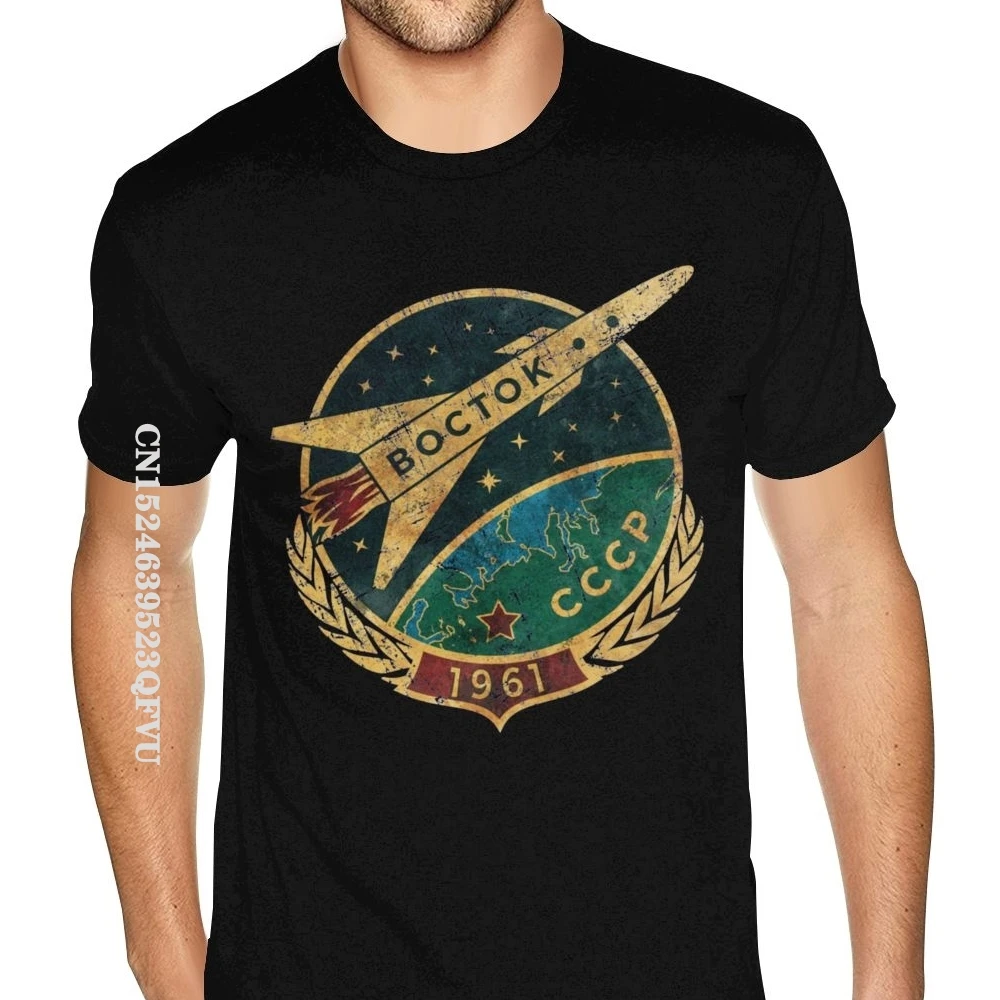 Novelty CCCP Soviet Vostok Russia Photo T-Shirt Men T-Shirt Men Men's Oversized Black Tees Shirt