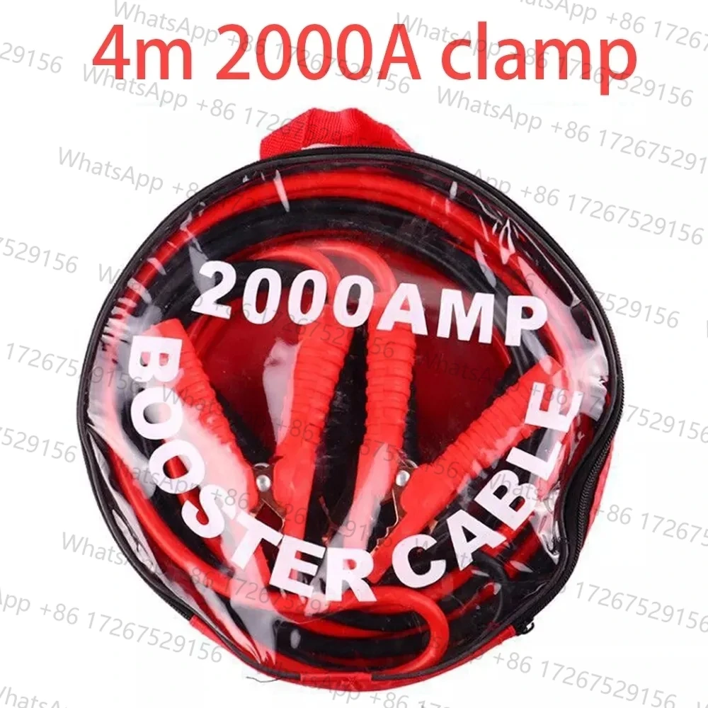 4M 6000A Car Battery Jump Cable Booster Cable Line Emergency Jump Starter Leads Van SUV Double-ended With Clamps Clips