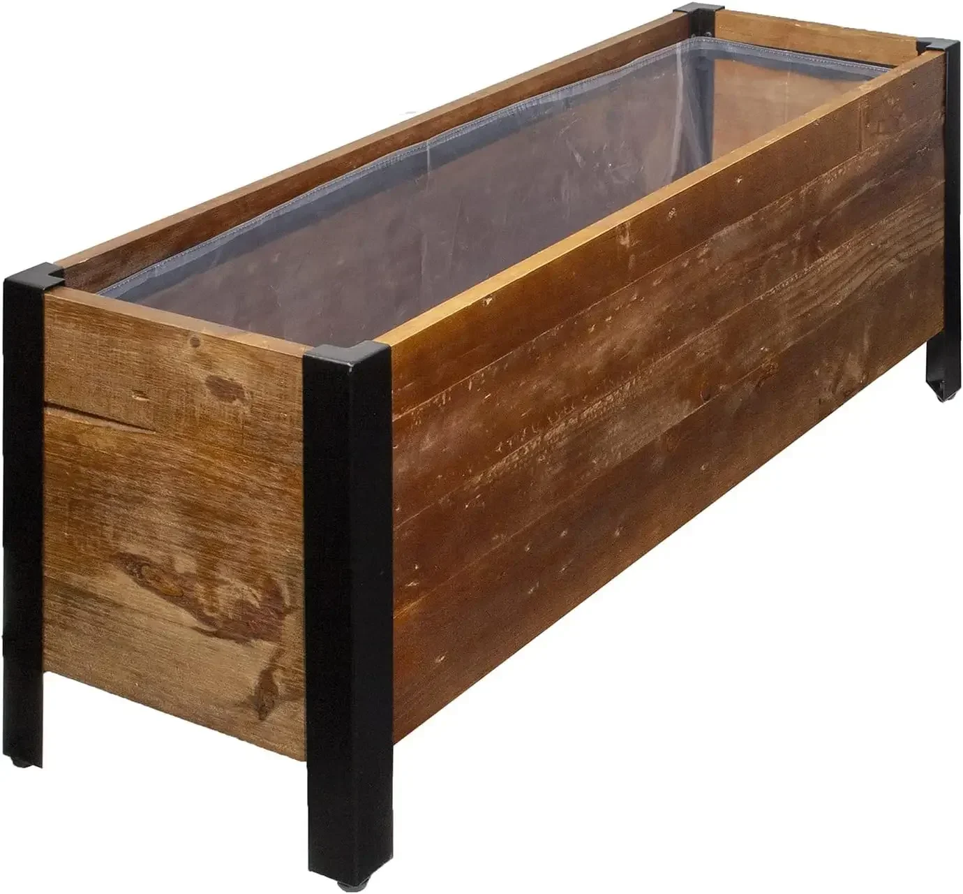 Basics Recycled Wood Rectangular Garden Planter Wood Rectangular Garden Planter Outdoor Raised Planter Box For Garden