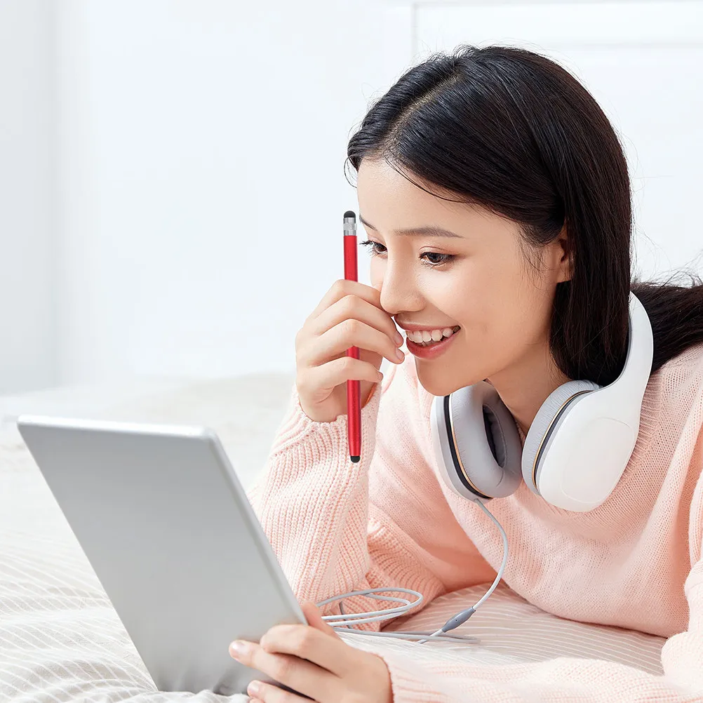 caneta-stylus-para-tela-sensivel-ao-toque-4-pecas-ponta-de-borracha-dupla-face-design-robusto-em-liga-de-aluminio-ideal-para-anotacoes-e-desenhos-no-celular