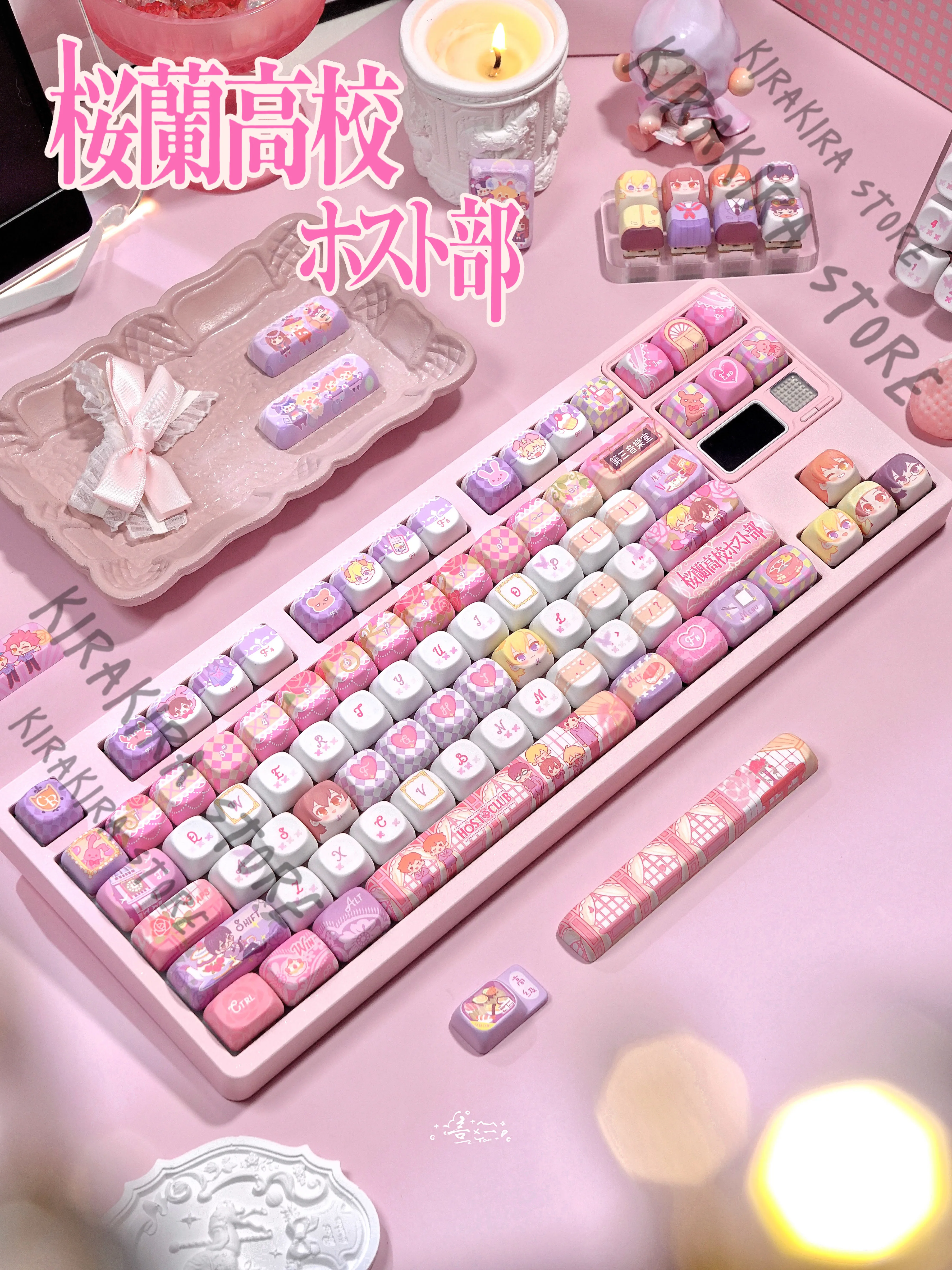 

Ouran High School Host Club Cosplay Keycaps Fujioka Haruhi Resin Keycap Ornaments Computer Key Cap Suou Tamaki KeyboardAdorn