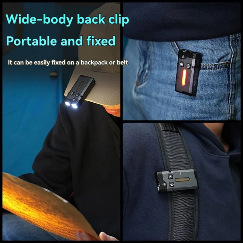 

AA05 EV20 Keychain EDC UV LED Flashlight EDC UV Magnet Work Light Type-C Clip-On Hat Lamp Camping Pocket Lantern