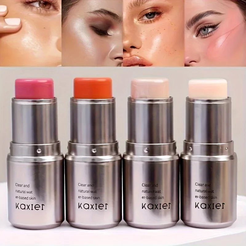 Bâton de fard à joues imperméable pour éclaircir le visage, correcteur de paillettes, illuminateur de Contour, scintillant, Rouge, crème cosmétique
