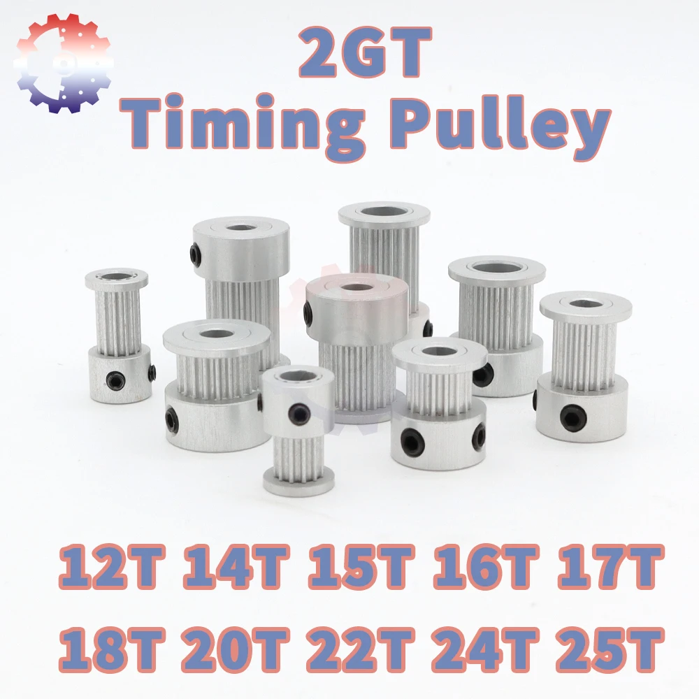 

2GT Timing Pulley 12T 14T 15T 16T 17T 18T 20T 24T 25T Pulley 2M Synchronous Wheel 3D Printer Pulley 2MGT GT2 Belt Pulley 20Teeth