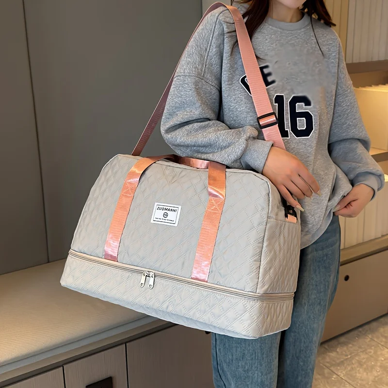 Lässige Nylon-Reisetasche, Große Kapazität für Sport- und Fitness-Aufbewahrung, Tragbare Weekender-Übernachtungstasche mit Mehreren Fächern – Detail 23