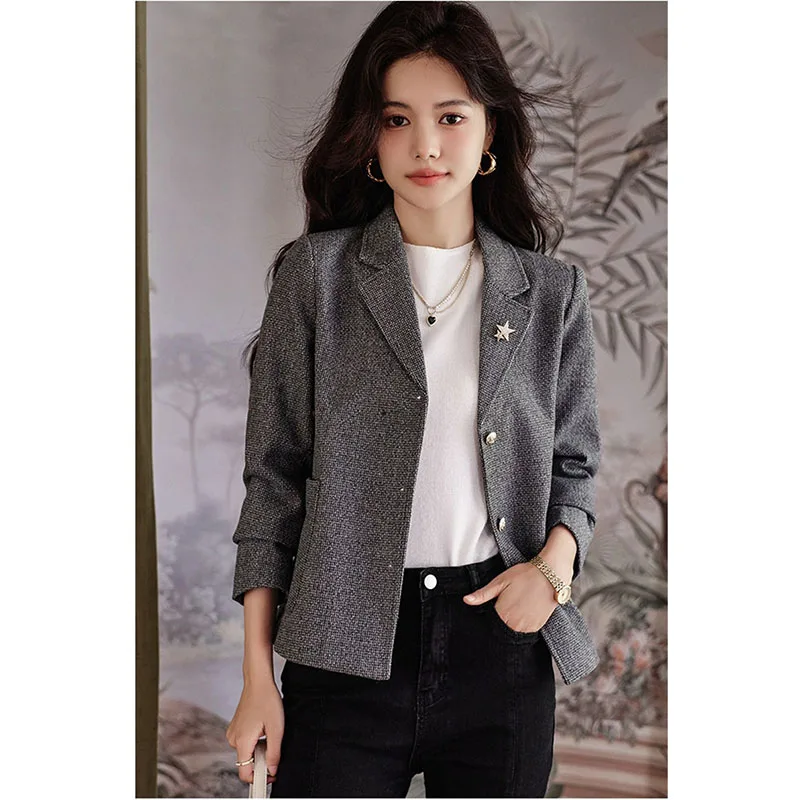 2026 New fashion Suit Coat  Women's Blazer Spring Autumn Jacket korean Women Receive High Praise Short Coat Top Casaco Feminino