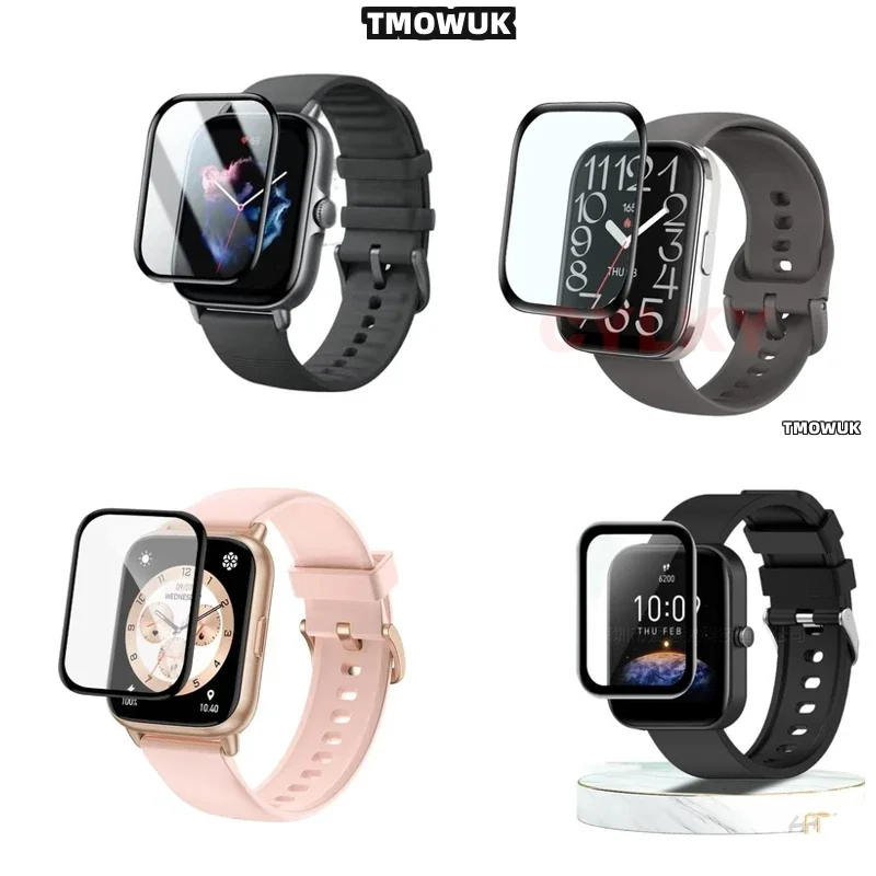 

For Amazfit BIP 3 5 6 U Pro Active Unity GTS 2E 2 3 4 MINI, Full Protection Soft Flexible Screen Film With 3D Curved Design