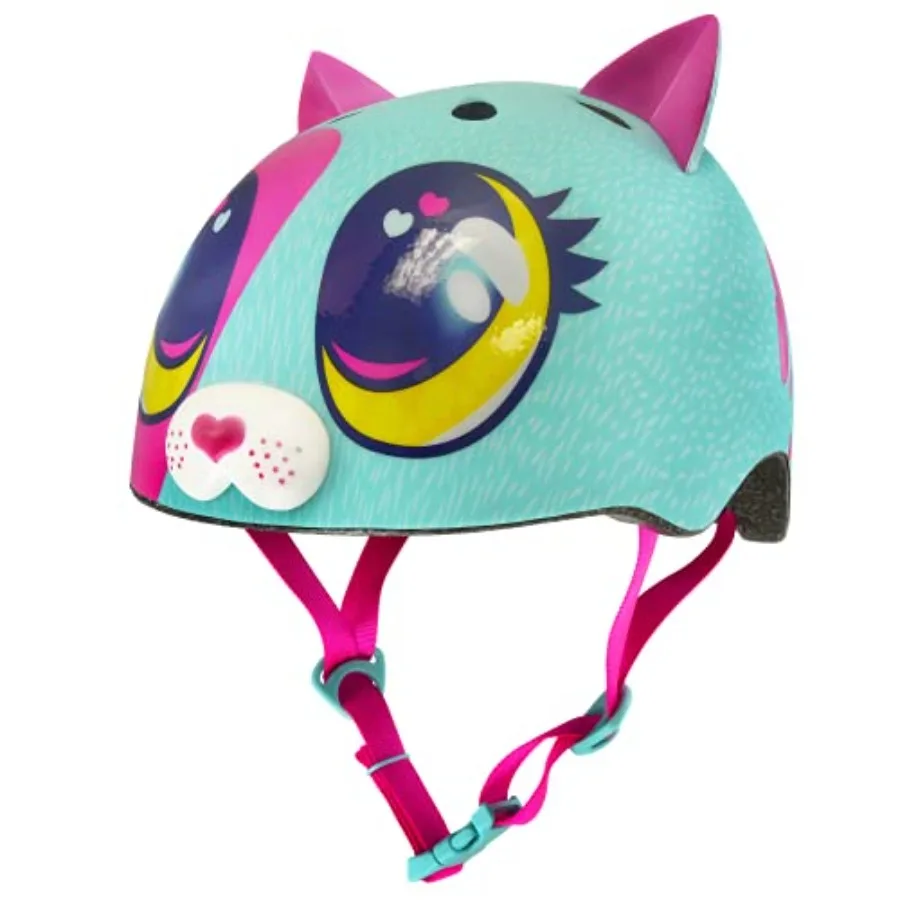 

Kitty Cat Toddler 3+ and Child 5+ Helmets with Soft Foam Interior Lightweight ABS Shell Pastel Pink with Cute Cat Ears Design f