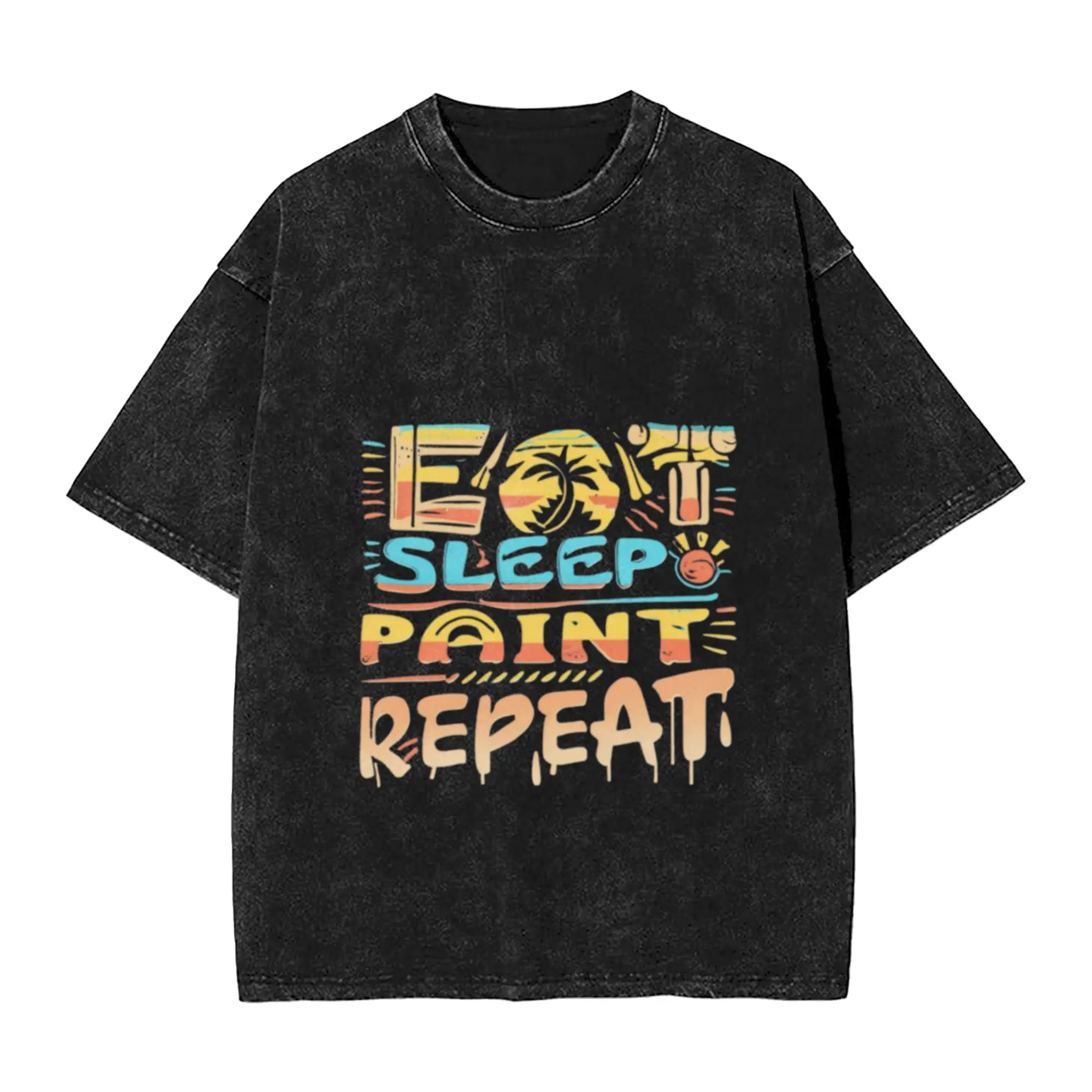 Eat  Sleep  Paint  Repeat Classic Stylish A Vintage Oversized Cotton Unisex T-Shirts
