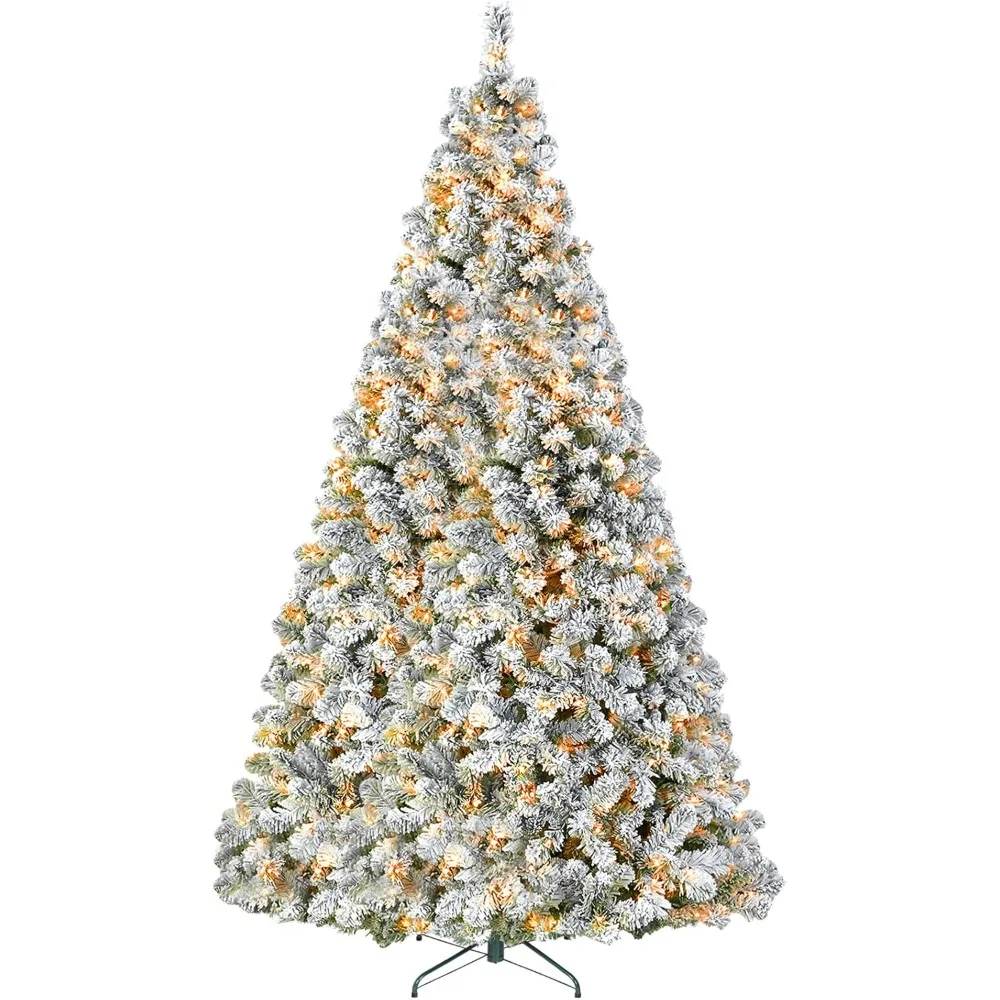 6-foot Pre Installed Snowflake Christmas Tree with 250 Warm White LED Lights and 551 PVC Branch Tips