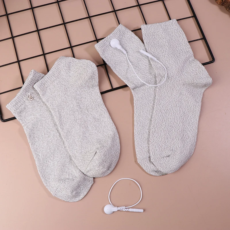 Conductive Silver Fiber Socks Tens EMS Electric Foot Massage Therapy Sock For Digital Massager Muscle Relax