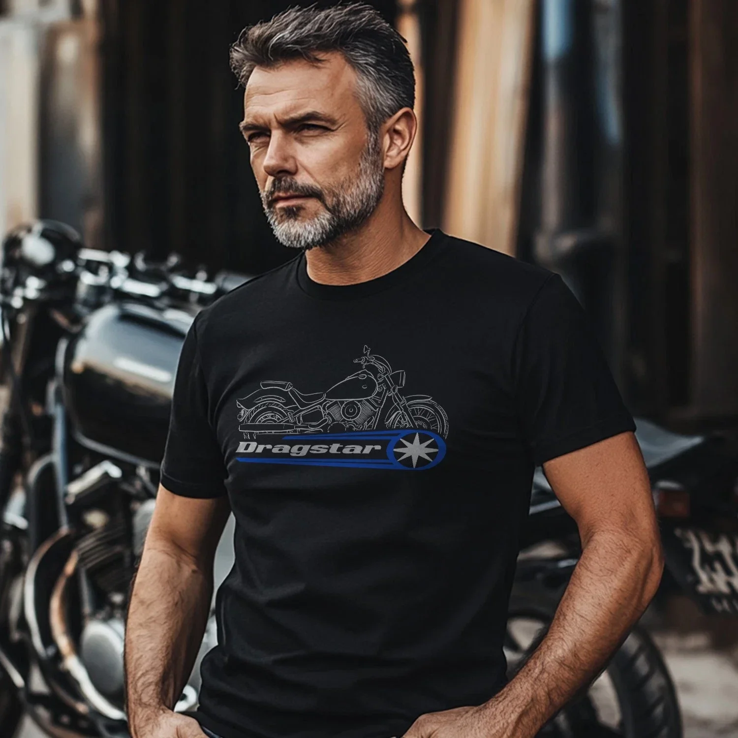 

2025 summer Casual Men 100% Cotton T Shirt DragStar 1100 T-shirt motorcycle Graphic Summer Cool Tee