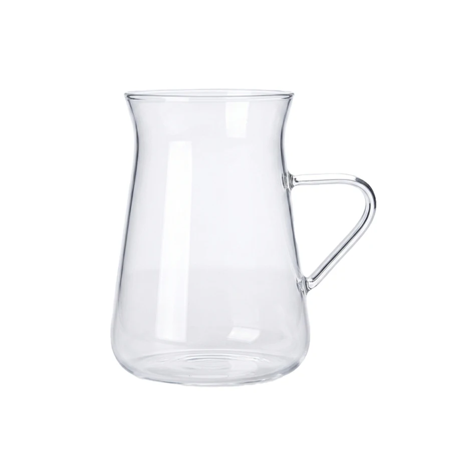 Jarra de vidrio de borosilicato de alta calidad y paredes gruesas, ideal para servir té: resistente al calor, duradera y con asa ergonómica, y un pico de vertido de fácil manejo.