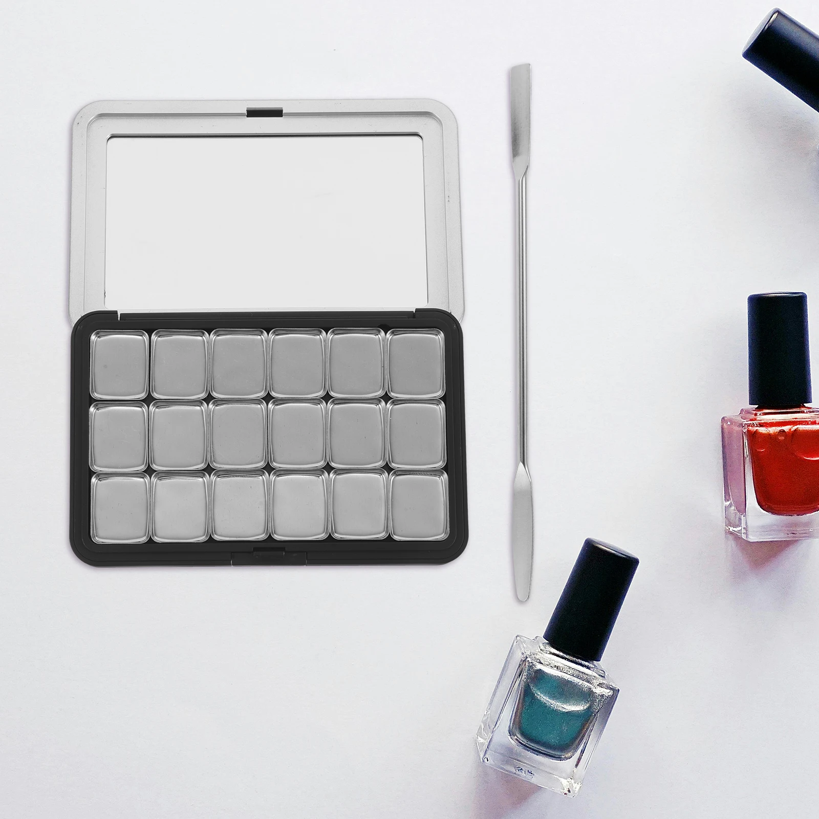 

18-Girds Makeup Palette Empty Lipstick Box Powder Sample Nail Storage Organizer Gel Polish Glitter Powder Container Eyeshadow